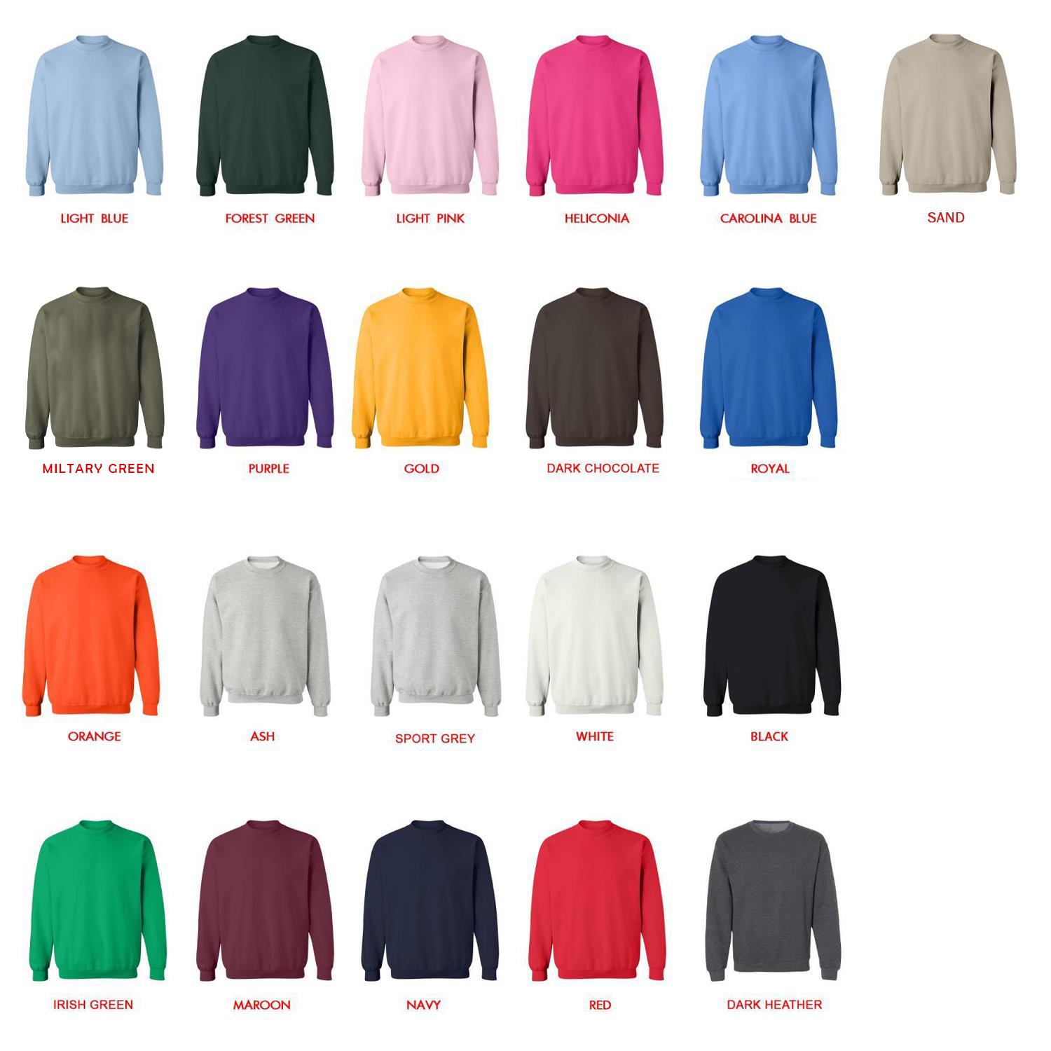 sweatshirt color chart - Cheerleading Gifts UK