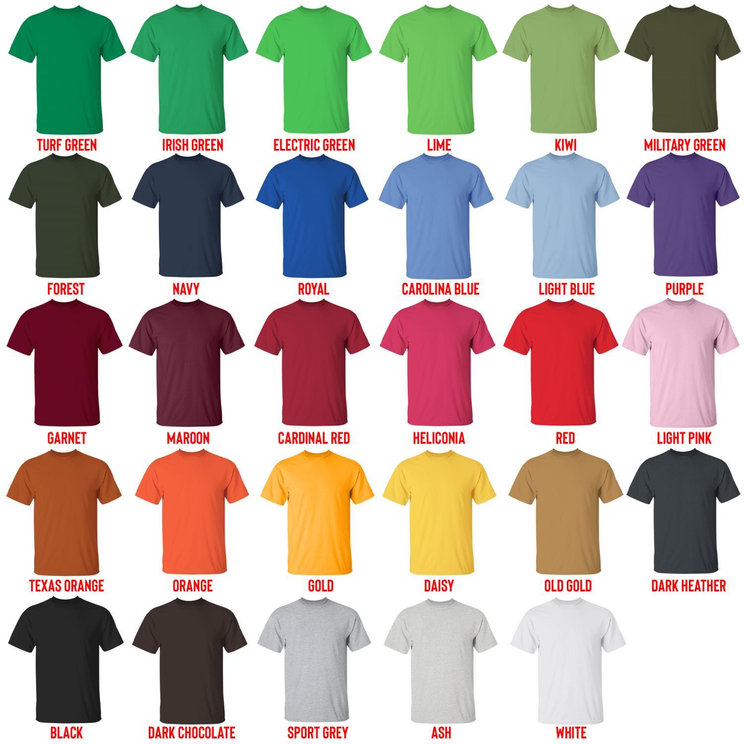 t shirt color chart - Cheerleading Gifts UK
