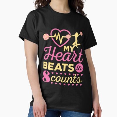 Cheerleading Heart Beats In Eight Counts T-shirt