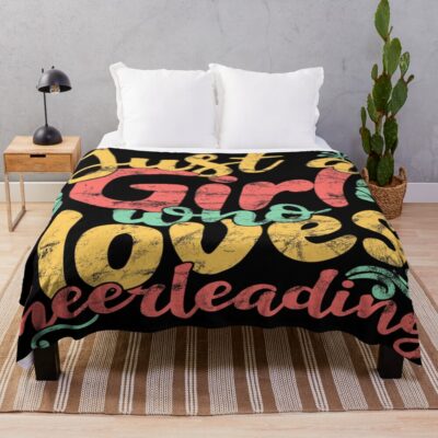 Just A Girl Loves Cheerleading Throw Blanket
