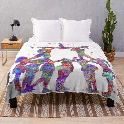 Cheerleader Girls Cheerleading Daily Life Throw Blanket